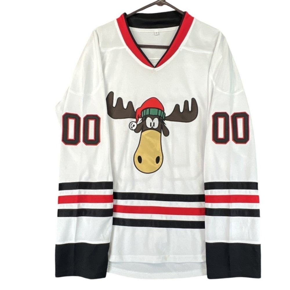 Griswold Marty Moose White Mens Medium Christmas Vacation Hockey Jersey